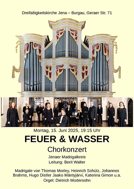 Plakat Chorkonzert 15.Juni Burgauer Orgelmusik 2026